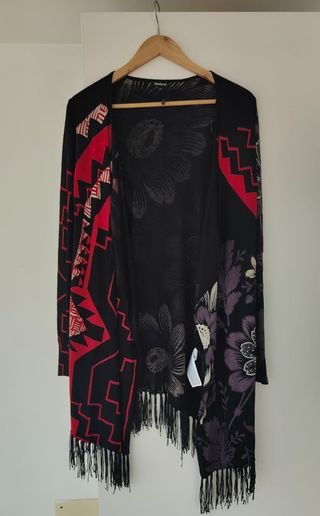 Cárdigan Desigual Negro y Rojo