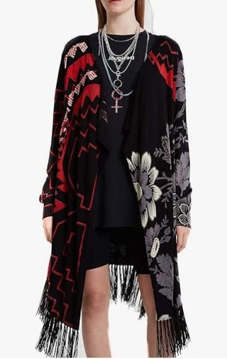 Cárdigan Desigual Negro y Rojo