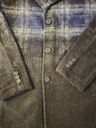 Abrigo cuadros hombre Zara azul marino