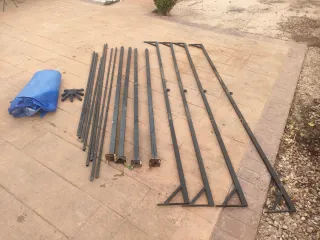 Carpa de Jardín Azul y Beige