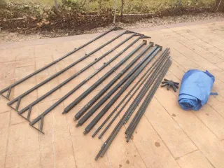 Carpa de Jardín Azul y Beige