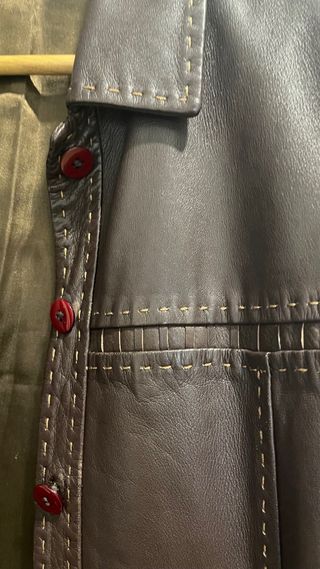 Chaqueta de piel mujer marrón