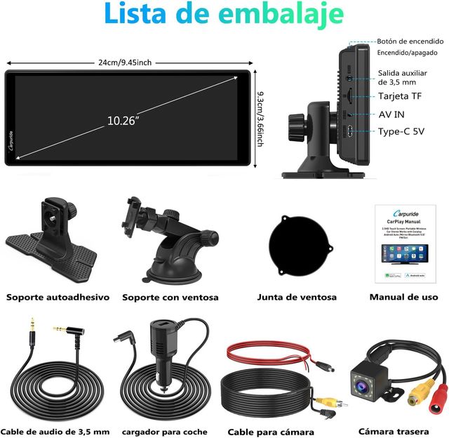 Pantalla Carplay/Android Auto 10.26