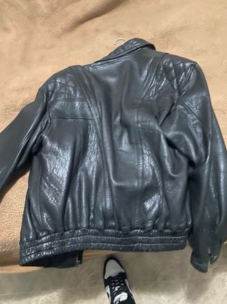Chaqueta Cuero DEUBO Negra Vintage