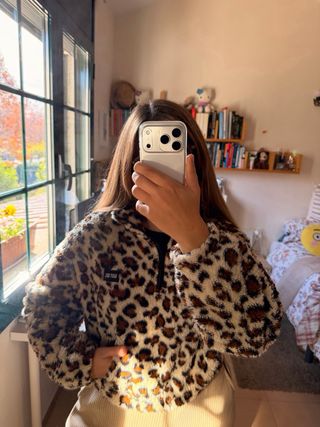Sudadera polar leopardo