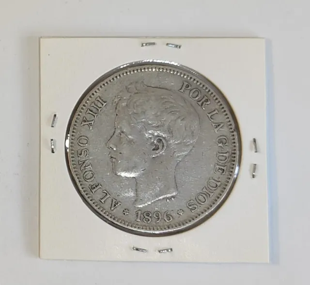 MONEDA 5PESETAS ALFONSO XII 1896 MBC