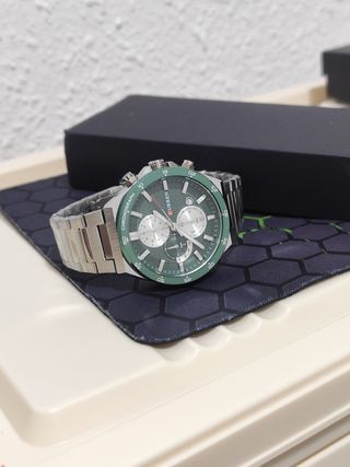 Reloj CURREN Cronógrafo Verde y Plateado
