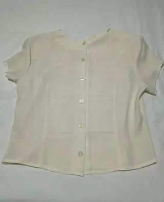 Blusa manga corta beige