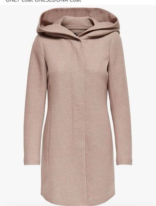 Abrigo Only rosa con capucha