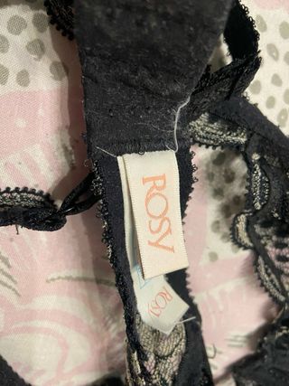 Sujetador Rosy encaje floral negro y beige