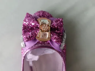 Zapatos niña purpurina tacón