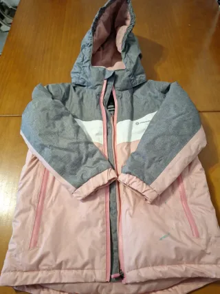 Traje de esquí niña rosa y gris talla 6