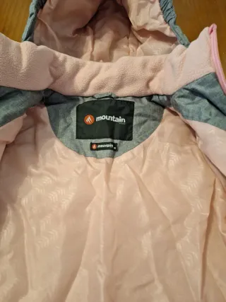 Traje de esquí niña rosa y gris talla 6