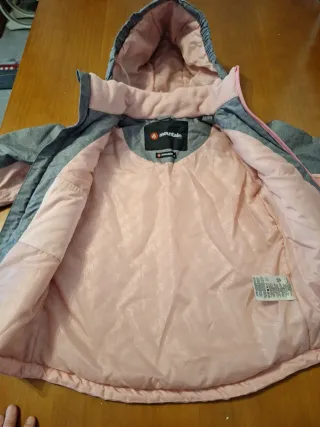 Traje de esquí niña rosa y gris talla 6