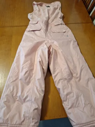 Traje de esquí niña rosa y gris talla 6