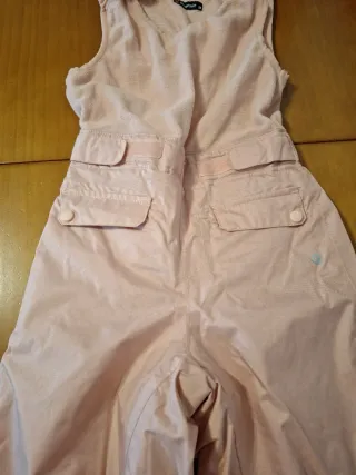 Traje de esquí niña rosa y gris talla 6