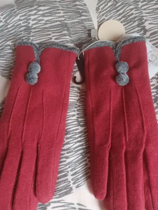 Guantes rojos táctiles mujer