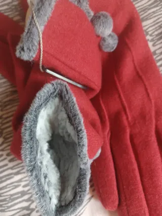 Guantes rojos táctiles mujer