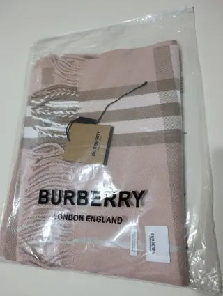Bufanda Burberry Rosa y Beige Cachemira