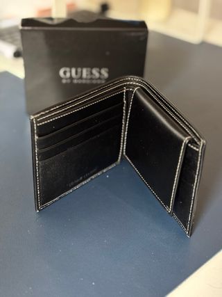 Portafogli Guess Nero Uomo in vero cuoio