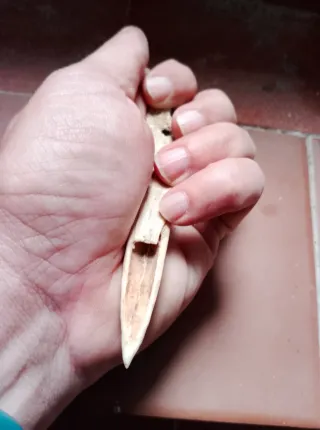 Punzón prehistórico hueso tallado