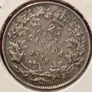 25 Cents 1916 Giorgio V Canada