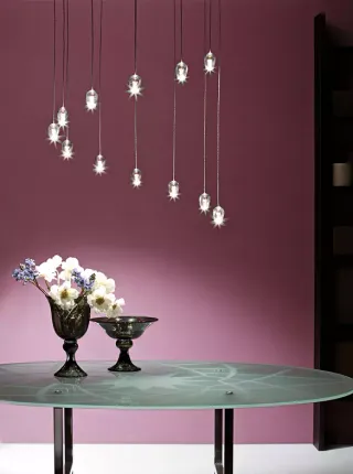 Lampadario Pendolino Vetro Metallo