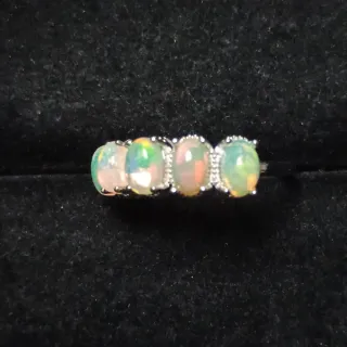 Anillo Plata Ópalo Multicolor