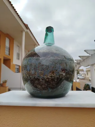 Damajuana antigua con cereales