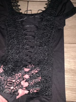 Top Corset Negro Encaje Espalda