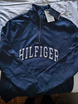 Sudadera Tommy Hilfiger Azul Media Cremallera