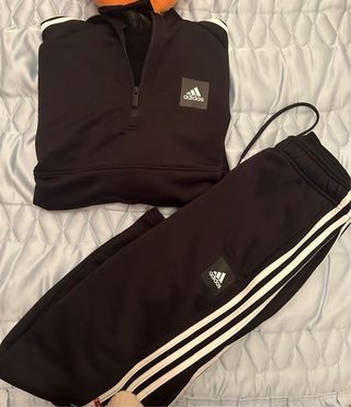 Chándal Adidas Negro 1/4 Zip y Pantalón