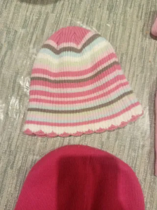 Set di cappelli per bambina multicolore e rosa