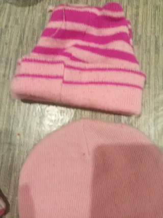Set di cappelli per bambina multicolore e rosa