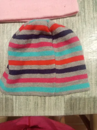 Set di cappelli per bambina multicolore e rosa