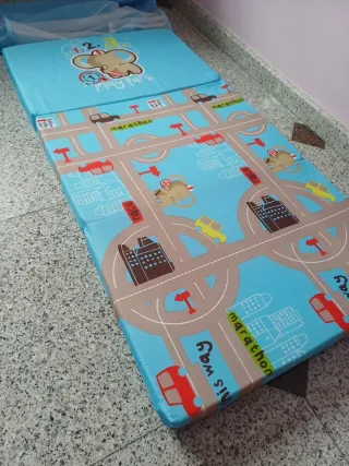 Colchón de Cuna de Viaje Azul