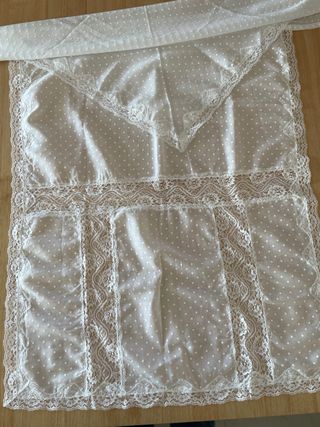 Juego de manteletas plumeti blanco largo 83 cm