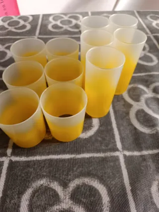 Vasos esmerilados degradado amarillo