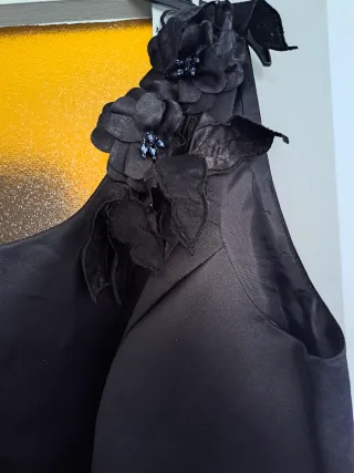 Vestido largo negro y blanco