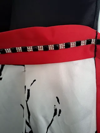 Vestido largo negro y blanco