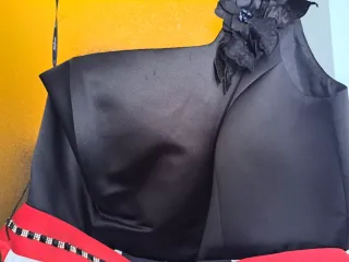 Vestido largo negro y blanco