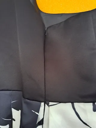 Vestido largo negro y blanco