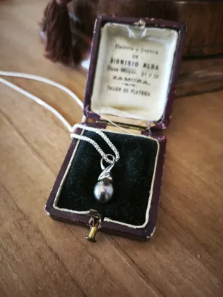 Colgante Oro Perla Negra Tahití