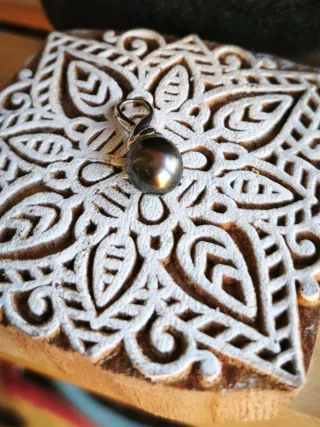 Colgante Oro Perla Negra Tahití