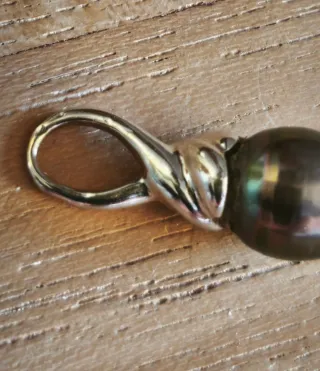 Colgante Oro Perla Negra Tahití