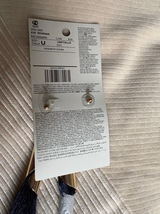 Pendientes largos Mango dorados y azules