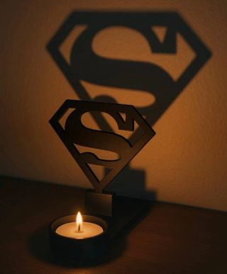 Portacandele Superman Metallo Nero