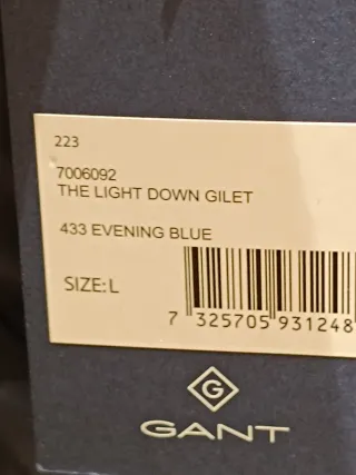Chaleco Gant Azul Talla L