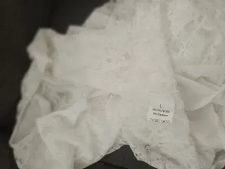 Minivestido blanco con volantes Talla L