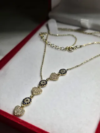 Collana Cuori e Occhi Blu